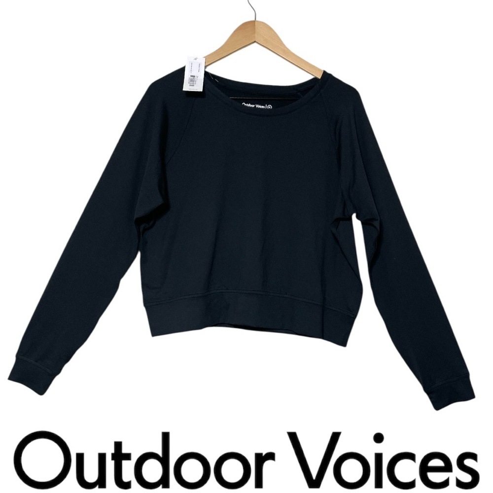 OUTDOOR VOICES | All Day Shrunken Crew | Black | XL
